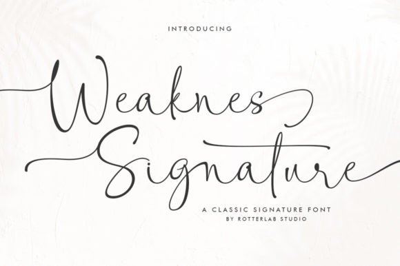 Weaknes Signature Font: Sweet Cursive for Makers